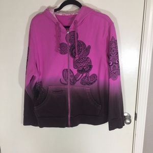 Disney Parks pink hoodie 1X